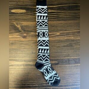 Black and White Patterned Knee-High Socks